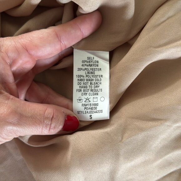 Storia Womens Puff Sleeve Amelia Mini Dress S Tan Floral Spring Babydoll Easter - Picture 7 of 8